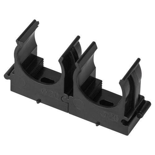 Держатель для труб (клипса) d20мм для прямого монтажа CLIP-20-B-MP черн. (уп.100шт) Эра Б0062030