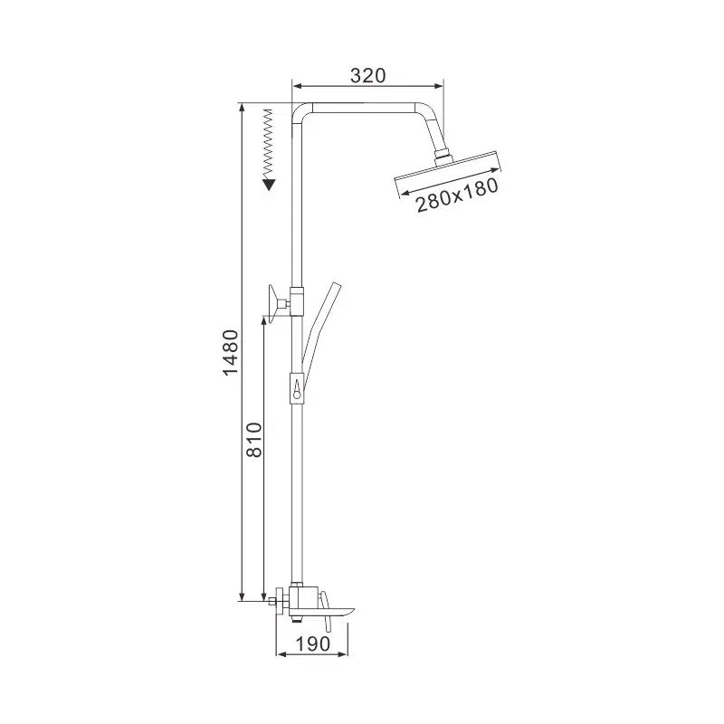 Душевая система Rose R2736H, черный
