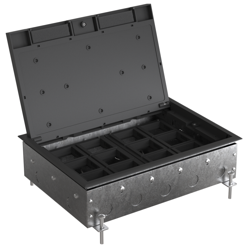 Люк MultiDesk MDK10 на 24мод. IP40 с монтажной коробкой для бетонных полов SE MDK10224