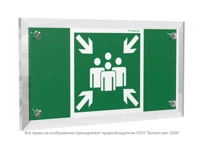 Знак безопасности PT-12228.E21"Пункт (место) сбора" Белый свет a20899