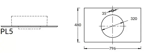 Спец. изделие декоративное для накладных раковин Фондамента 80, серое