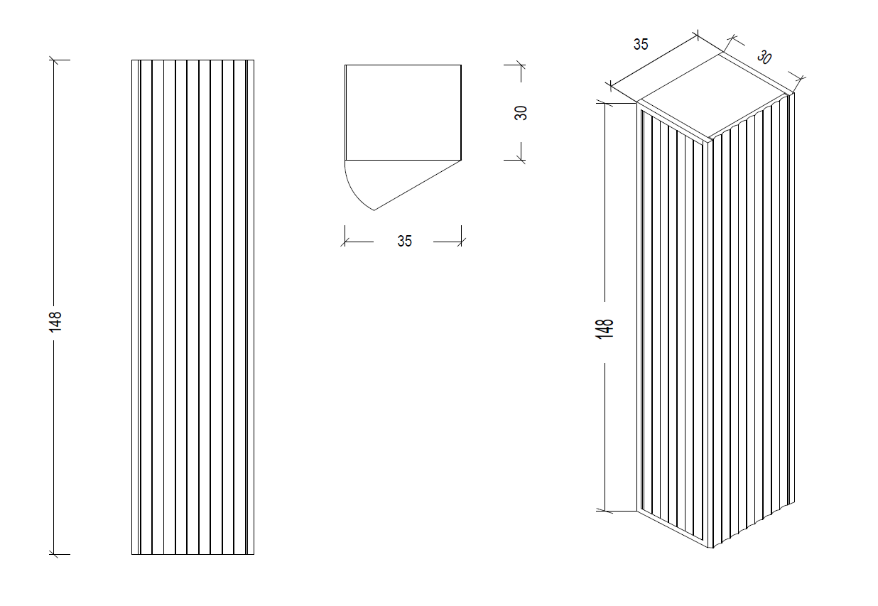 Пенал MONACO бордо + хром без ножек