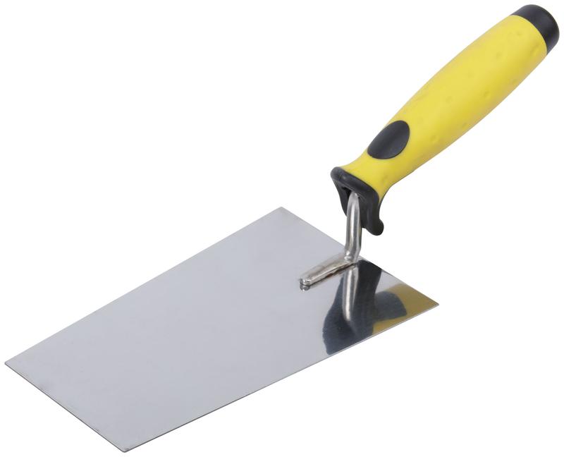 Мастерок "Профи" "трапеция" 180мм нержав. мягкая ручка FIT 05077