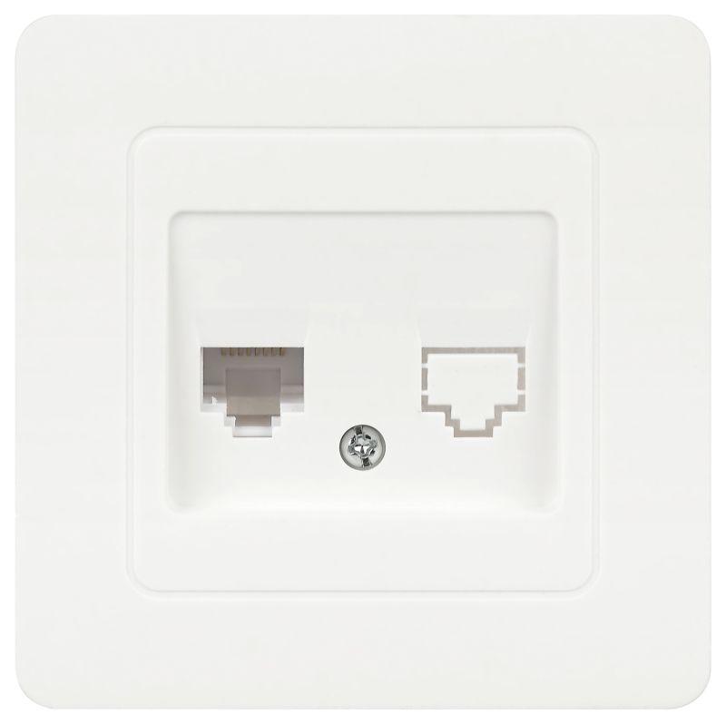 Розетка компьютерная 1-м СП Style 7-303-01 RJ45 бел. Intro Б0060649