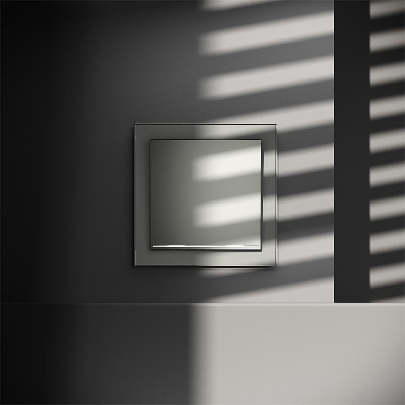 Переключатель проходной 1-кл. СП S70 10А с подсветкой механизм сталь Voltum VLS010405