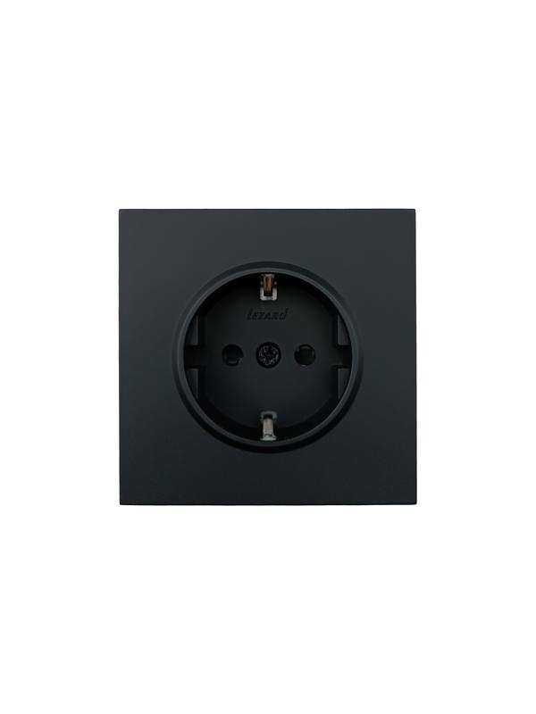 Розетка 1-мест. с защитн.шторк. ПБТ СП ZIMA IP20 10А безвинт. зажим черн. бархат LEZARD 704-4288-124BQC