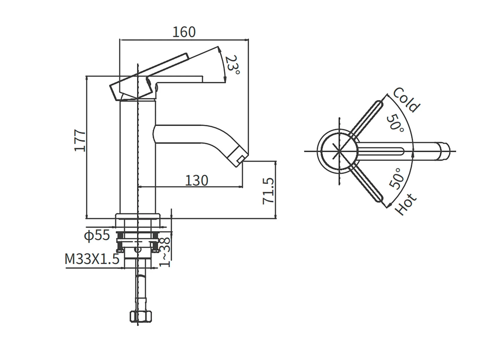 Смеситель для раковины ARROW AG4105, хром