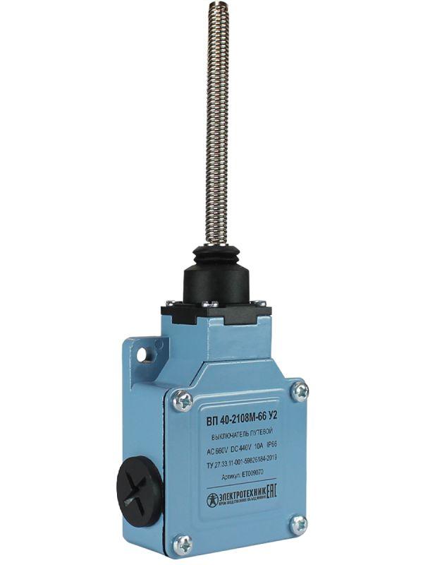 Выключатель путевой ВП 40-2108М-66 У2 1НО+1НЗ IP66 рычаг пружинный мгновенный без сальника Электротехник ET009070
