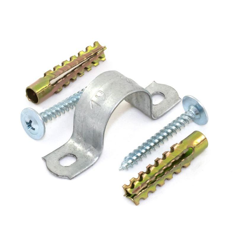 Комплект для крепления ОКЛ с использ. самореза дюбеля и скобы СМД d14-15мм (уп.100шт) Промрукав PR08.5001