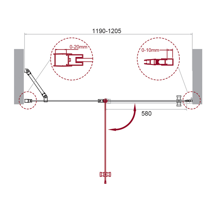 Душевая дверь BelBagno ETNA-B-12-60/60-C-Cr