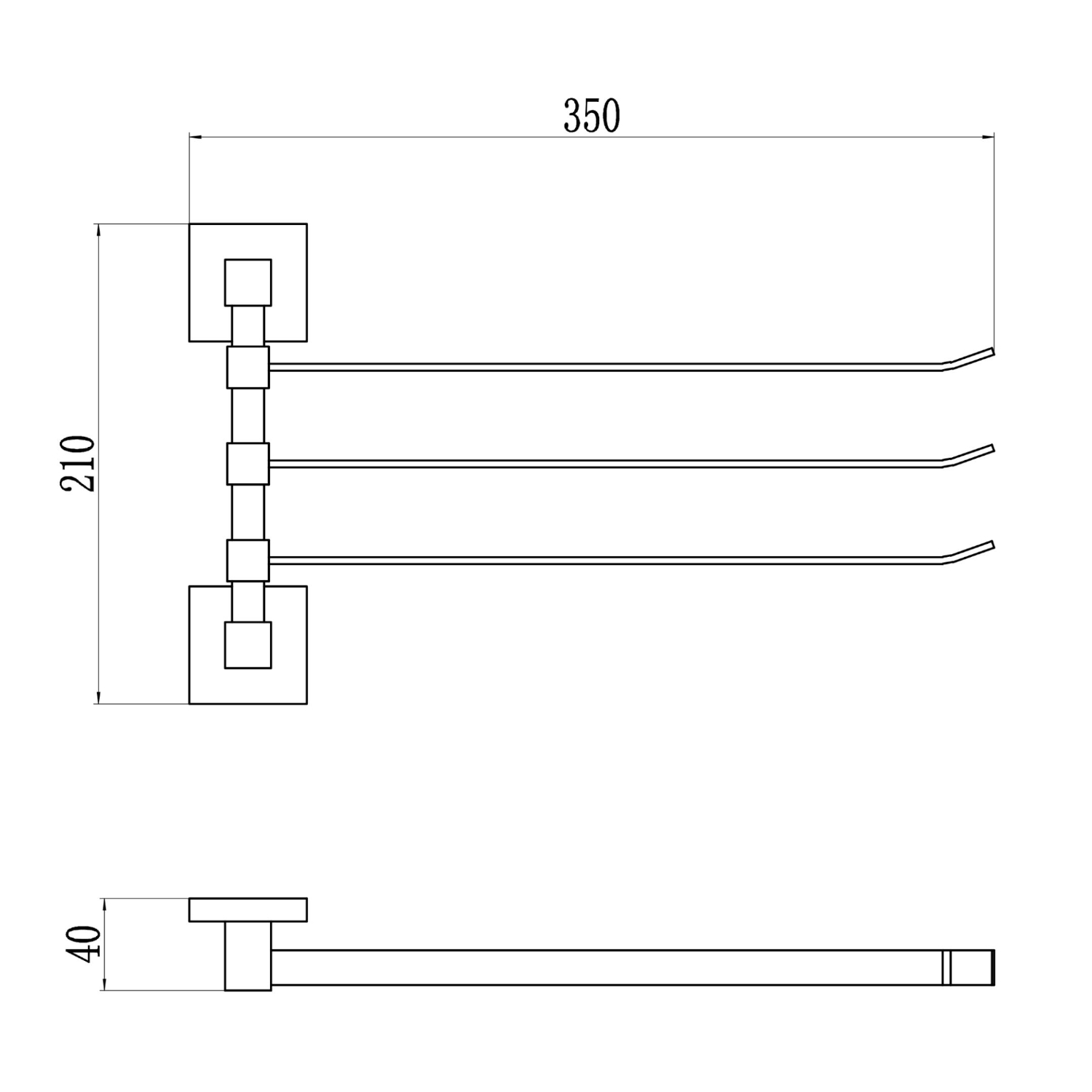 Полотенцедержатель Savol S-06503C, бронза