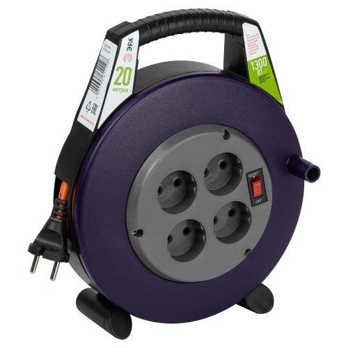 Удлинитель в закрыт. корпусе 4х20м без заземл. 6А с выкл. BPx-4-2x0.75-20m ПВС 2x0.75 Эра Б0052924