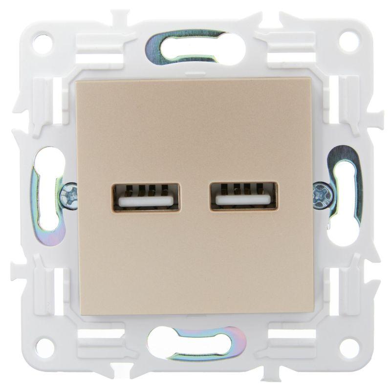 Розетка USB A+A 3.1А SKANDY SK-R15Sa песочн. IEK SK-U21-D31-K98