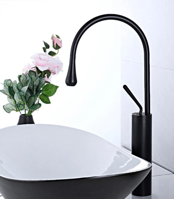 Смеситель TROPFEN B XL для раковины, черный, высокий BOCH MANN BM9634