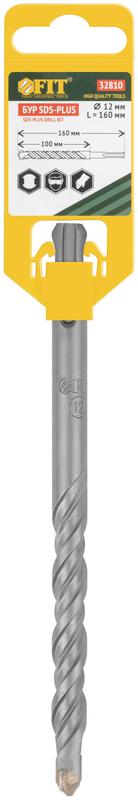 Бур по бетону SDS PLUS профи W-образная вставка двойная спираль 12х160мм FIT 32810