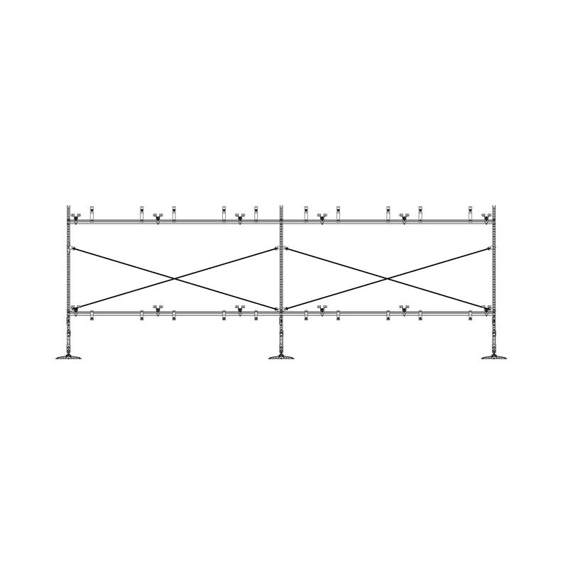 Конструкция опорная для установки нескольких солнечных панелей/коллекторов TECHNORAPTOR FOOT HD КМ TR0282
