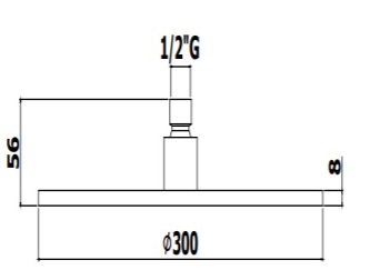 Верхний душ d.300 MASTER KING 8 мм, антикальц., цвет белый матовый