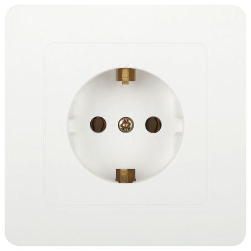 Розетка 1-м СП Style 7-202-01 16А 250В IP20 2P+E Schuko с заземл. бел. Intro Б0060619