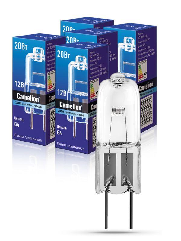 Лампа галогенная JC 20Вт 12В капс. g4 Camelion 1955