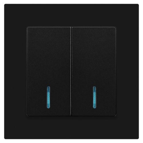 Выключатель 2-кл. СП Accent 6-105-05 10А IP20 250В с подсветкой AL/CU антрацит Intro Б0063516