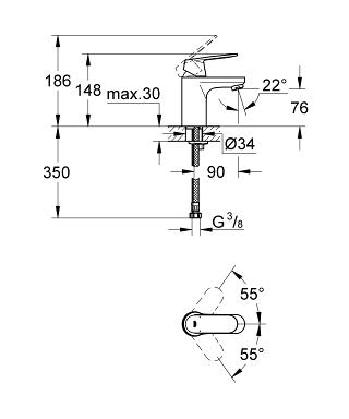 Смеситель Grohe Eurosmart Cosmopolitan 32824000 для раковины