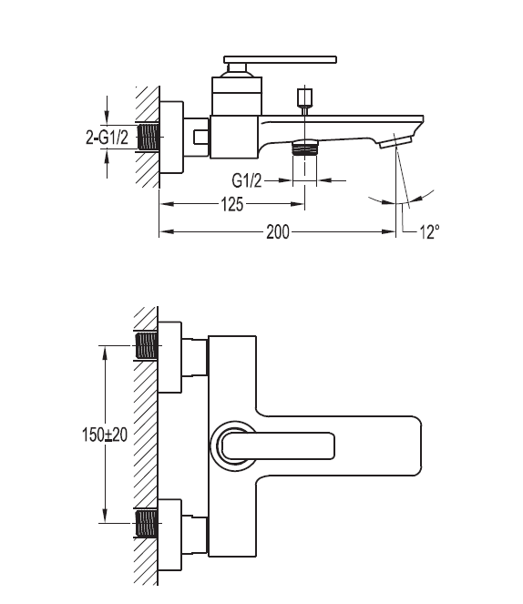 Смеситель для ванны и душа CEZARES CITY-F-VD-01