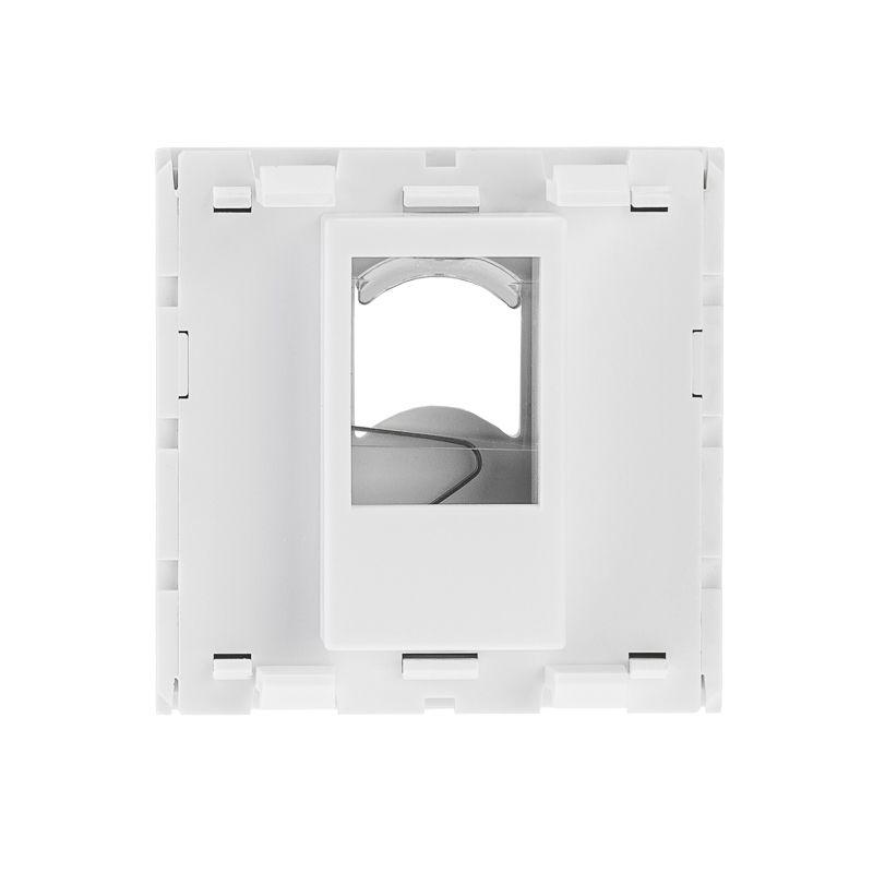 Вставка Mosaic 45х45 на 1 порт с прозр. шторкой и увеличенным окном маркировки бел. Rexant 03-0161