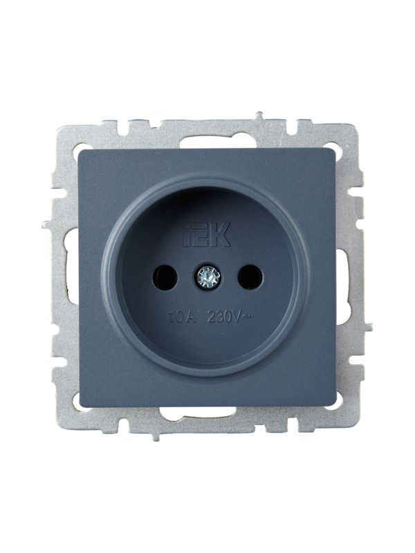 Розетка 1-м СП BRITE РС10-1-0-БрМ 10А без заземл. без защ. шторок механизм маренго IEK BR-R10-10-K35