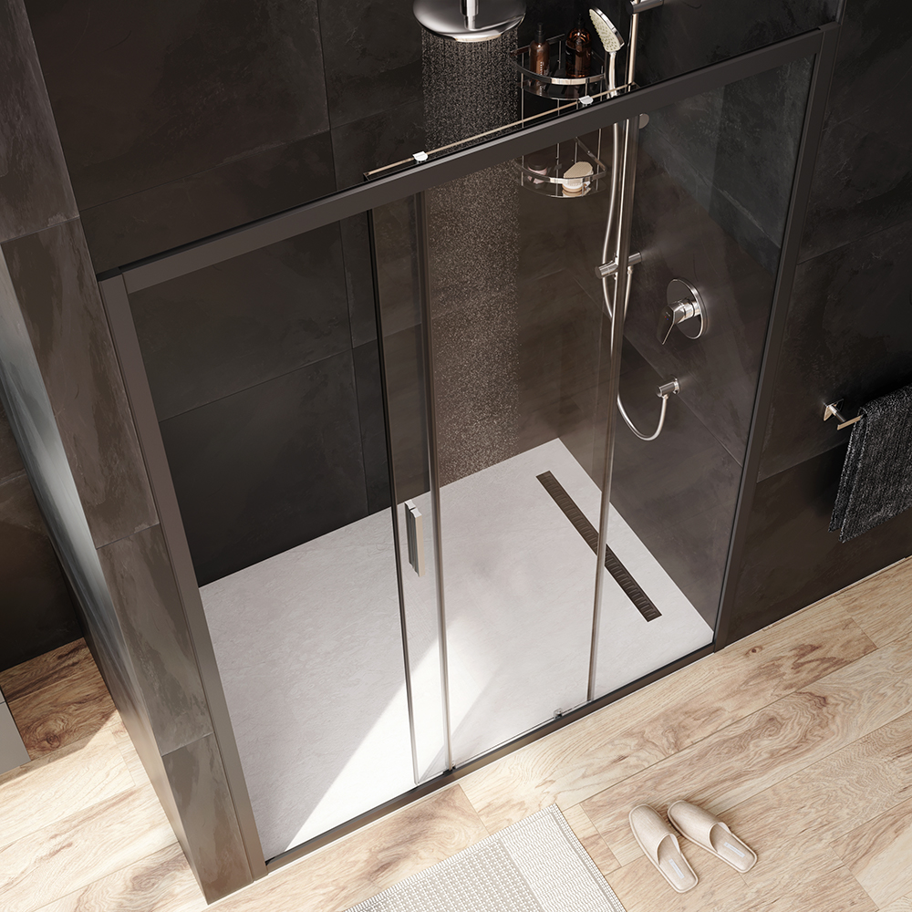 Дверь душевая 140х195, стекло прозрачное AM.PM Gem W90G-140-1-195BT