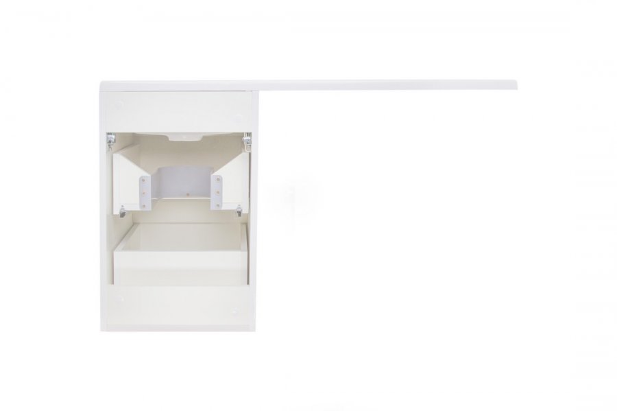 Тумба подвесная "Даллас 100", Люкс белая, PLUS, ЭМАЛЬ