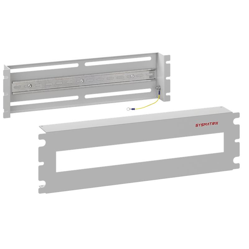 Корпус-панель с DIN-рейкой 19дюйм 3U 22 места RAL 7035 сер. SYSMATRIX DP 0003.700