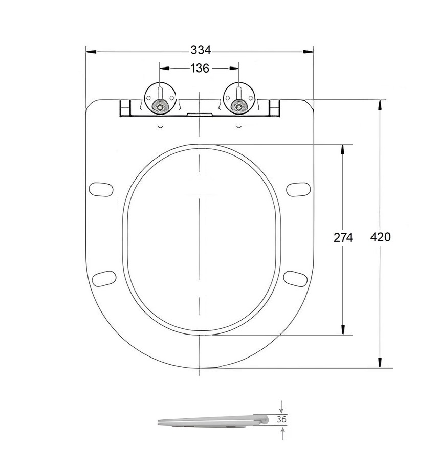 Сиденье BERNINA, BERNINA F дюропласт с микролифтом и креплениями Ceruttispa CT7586