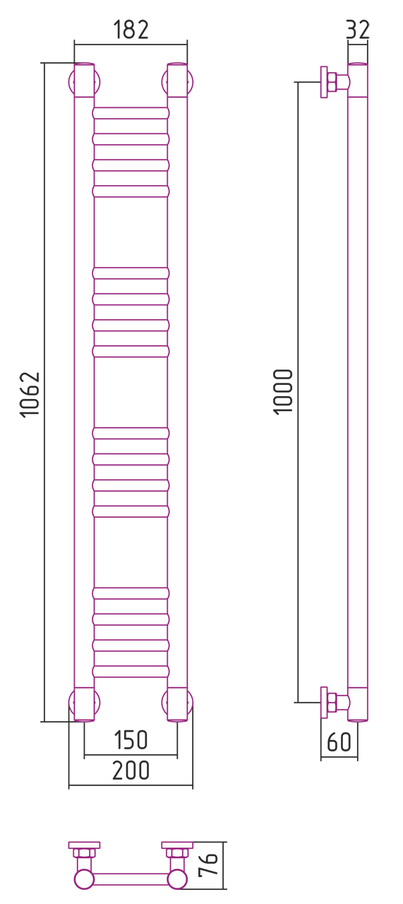 ДР "Богема+" прямая 1000х150 (Матовый белый) 30-0220-1015