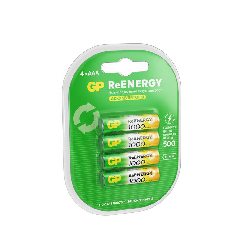 Аккумулятор AAA/HR03 ReEnergy 1.2В 930мА.ч (блист.4шт) GP 20269