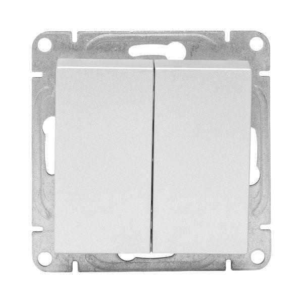 Выключатель кнопочный 2-кл. СП Эпика механизм алюм. EKF UP1-SWA-23