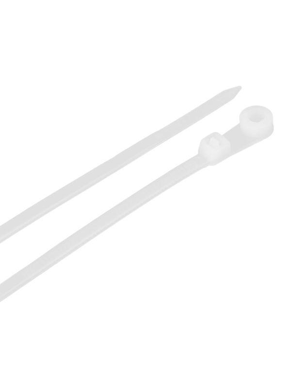 Хомут кабельный 3.5х100 нейл. бел. с отвер. для креп. ХОК (уп.100шт) IEK UHH40-4-100-100