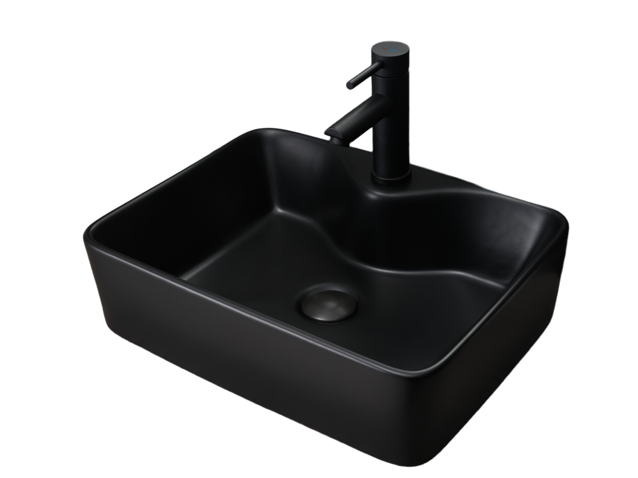 Раковина Gid Bm9091 53373 накладная черная матовая 48x37x13