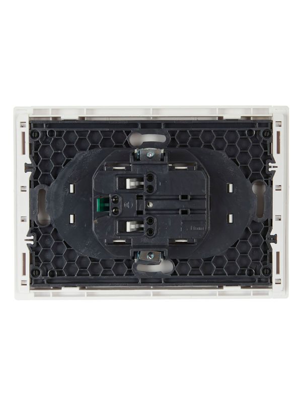 Розетка 2-м СП FORTE&PIANO FP224 16А с заземл. без защ. шторок безвинт. крепл. бел. IEK FP-R21-16-1-K01