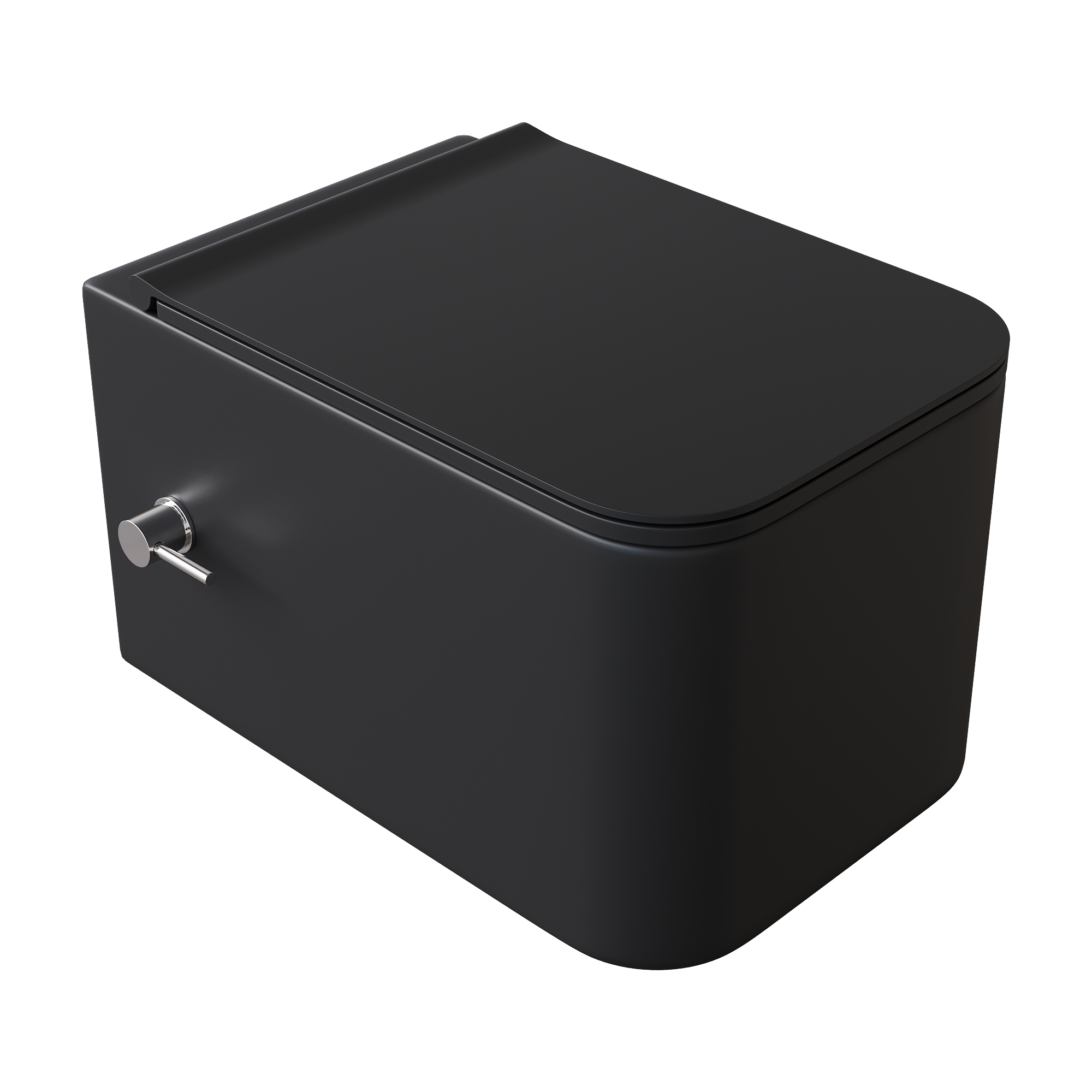 Унитаз подвесной с функцией биде, Mane Белый матовый с крышкой