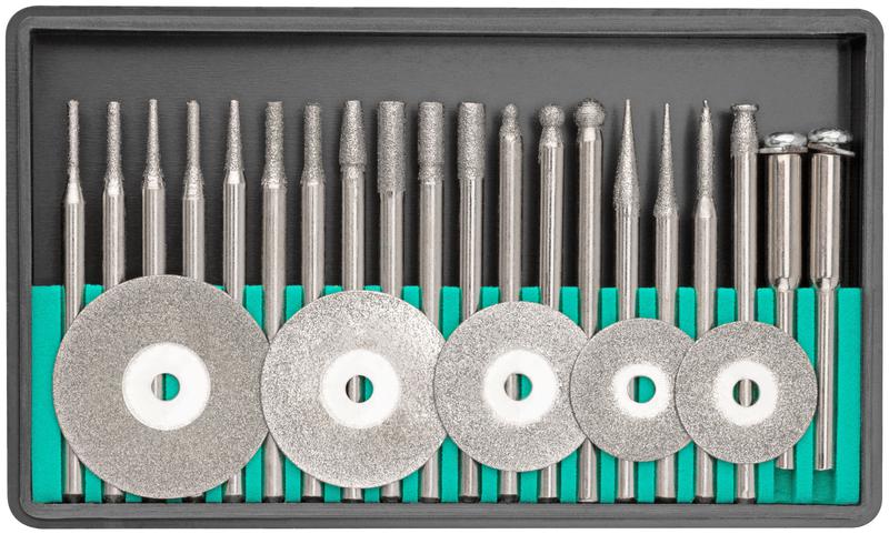 Шарошка и круг отрезной с алмазным напылением 25шт FIT 36487