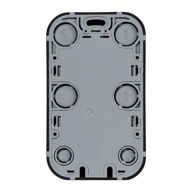 Розетка 2-м ОП Quteo 16А IP20 250В 2х2P+E с заземл. без защ. шторок черн. матов. IEK 782470