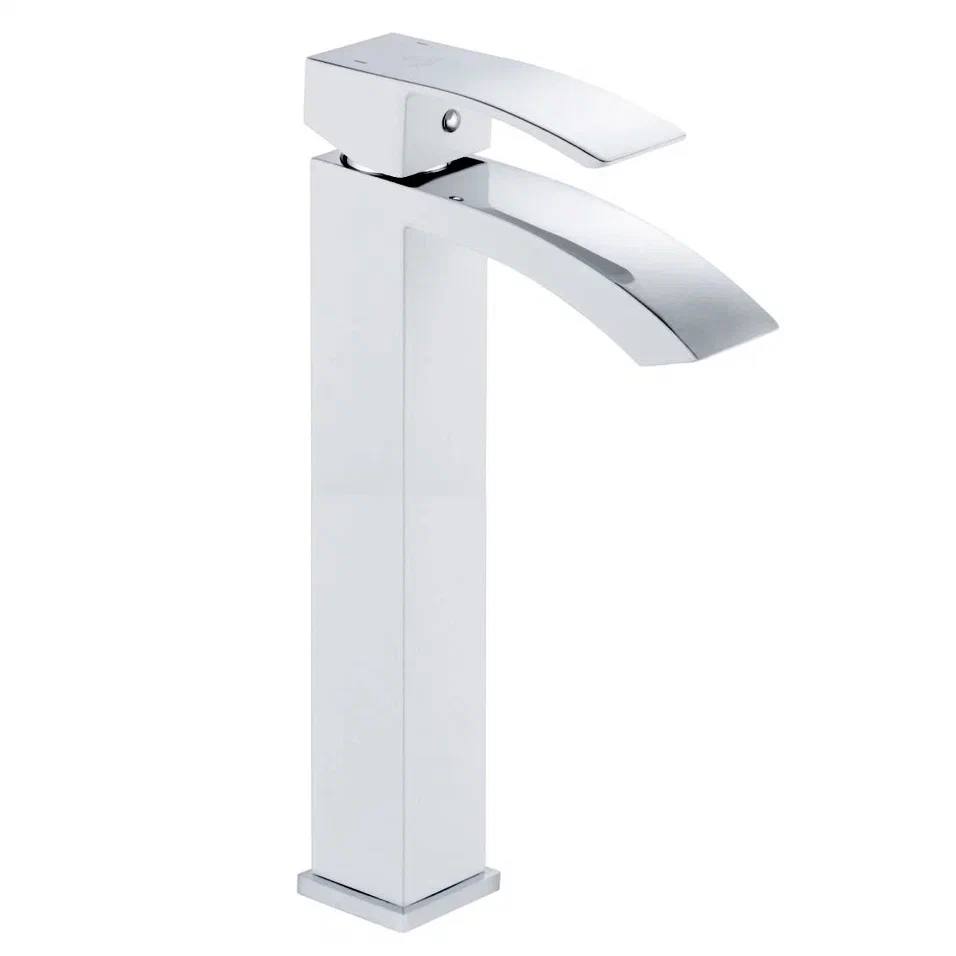 Смеситель для раковины высокий Rose R15F R1511F, белый/хром