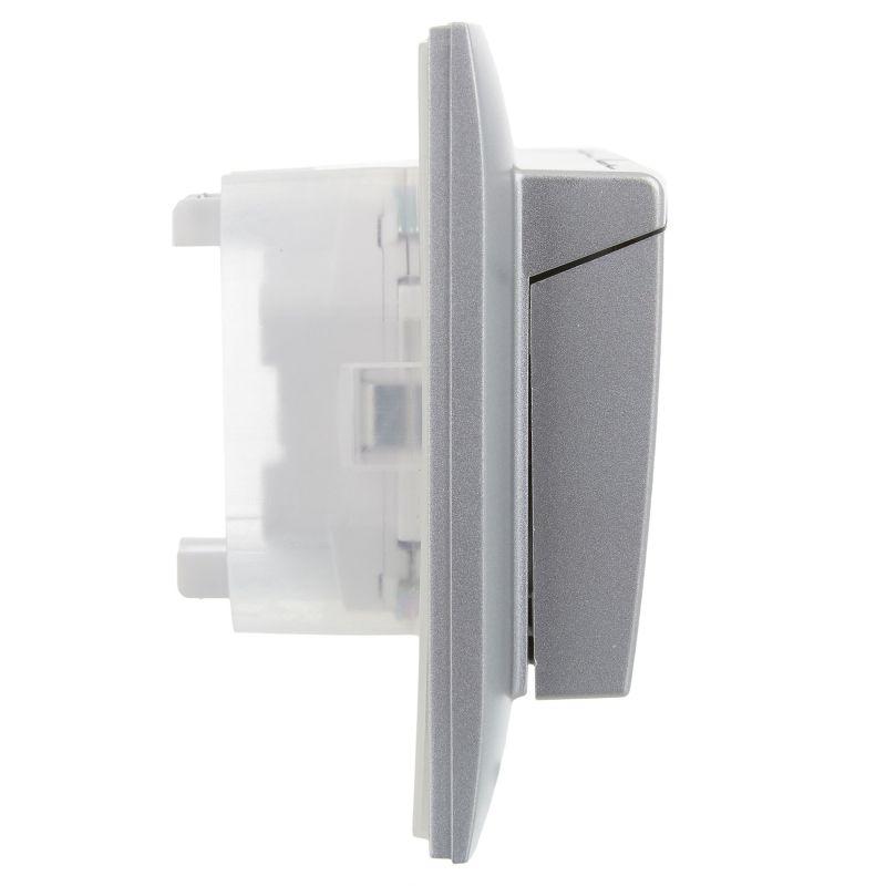 Розетка 2-м SKANDY 16А IP44 с крышкой в сборе SK-R12S серебр. IEK SK-R26-16-44-K23-F