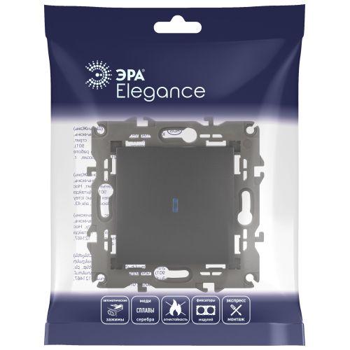 Выключатель 1-кл. СП Elegance 14-1102-05 10А IP20 250В 10AX с подсветкой механизм антрацит Эра Б0034219