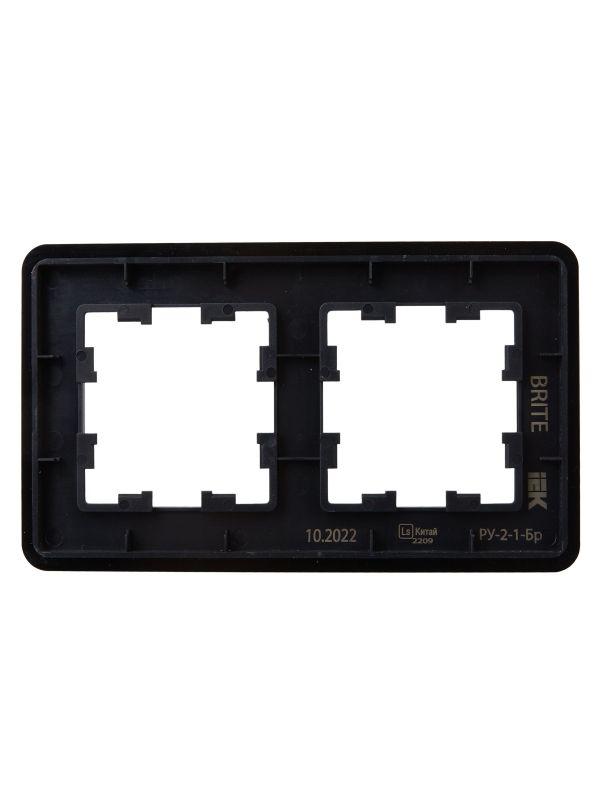 Рамка 2-м BRITE РУ-2-1-Бр метал. черн. RE AL IEK BR-M22-M-21-K02