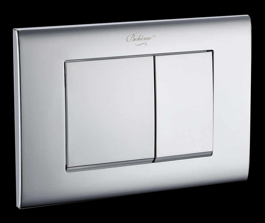 Кнопка для инсталляции, пластик CHROMO, глянец, квадратная