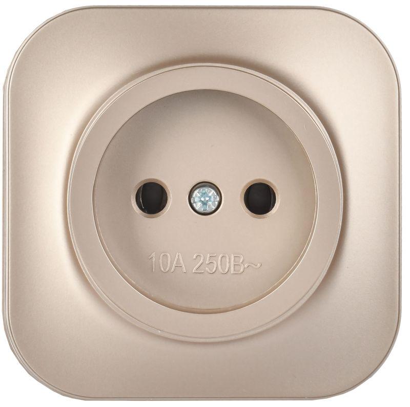 Розетка ОП GLORY РС20-2-ХШм 10А без заземл. без защ. шторок шампань матов. IEK ERH10-K37M-10