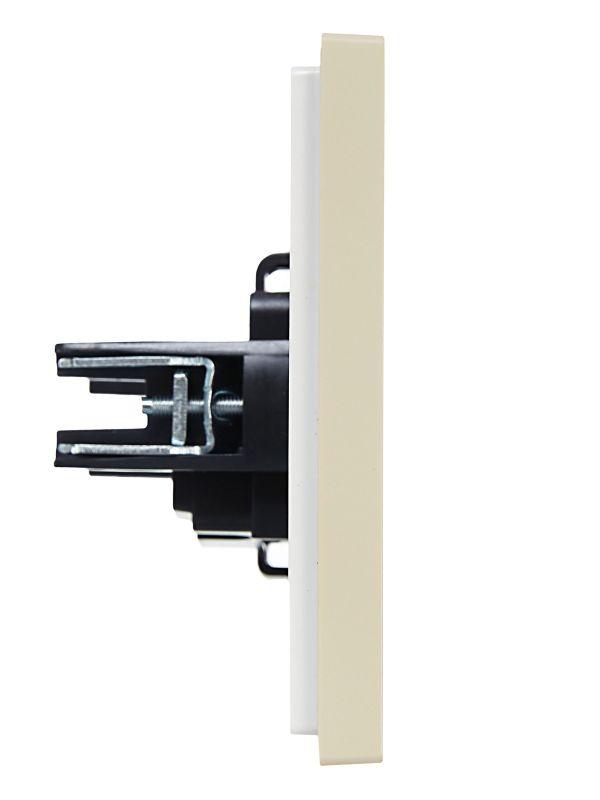 Розетка 1-м СП FORTE&PIANO FP418 10А без заземл. без защ. шторок винт. крепл. ваниль IEK FP-R10-10-K10