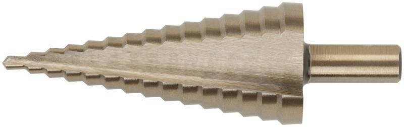 Сверло ступенчатое HSS Co5% (Р6М5К5) пометаллу 15 ступеней 4-32мм FIT 36389