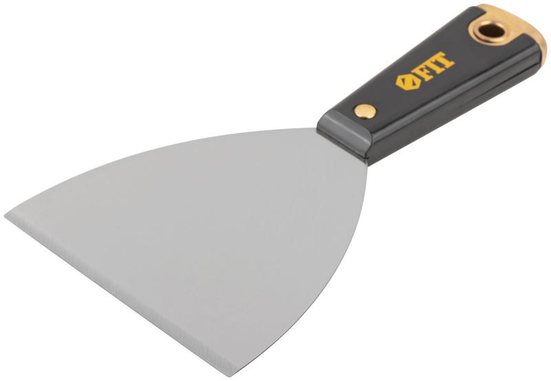 Шпатель для удаления ржавчины профи толщ. лезвия 1мм пластик. ручка сметал. бойком 4дюйм (100мм) FIT 06410